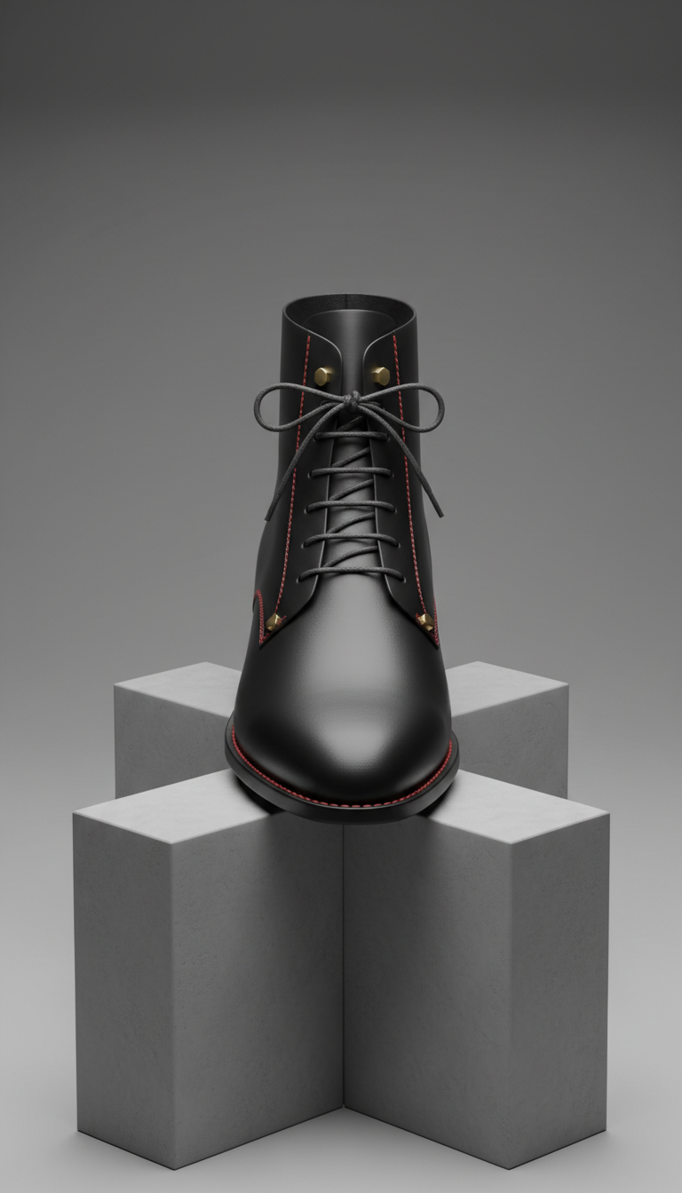 Midnight Black Modern Ankle Boot
