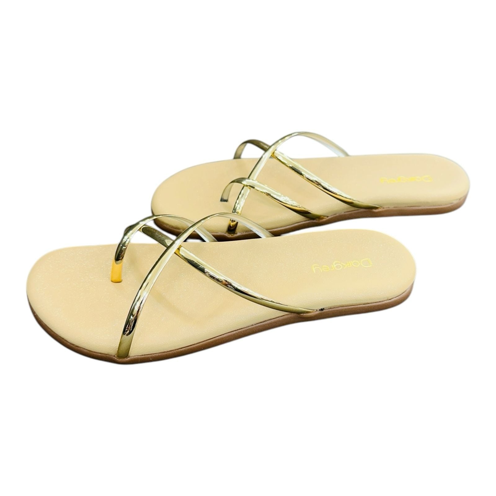 Stylish shiny flats for you(F-198)Golden