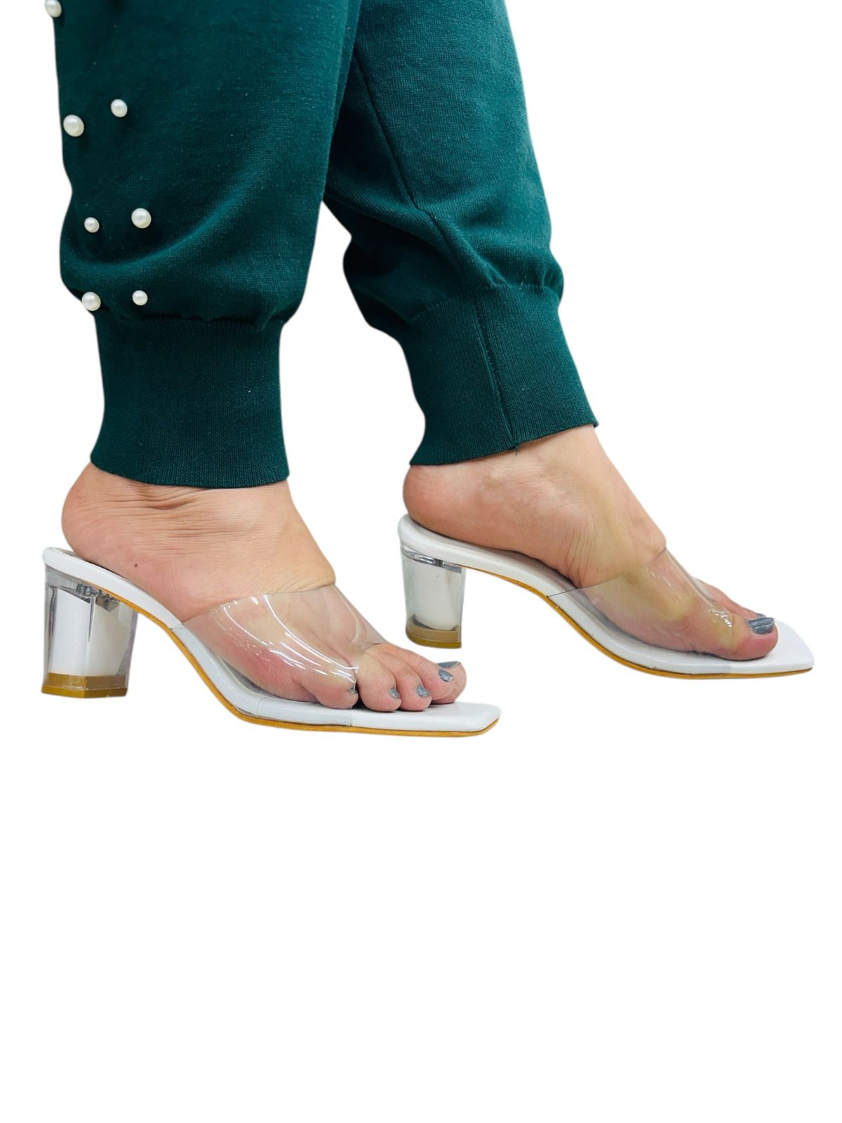 Transparent heels (527)(white)