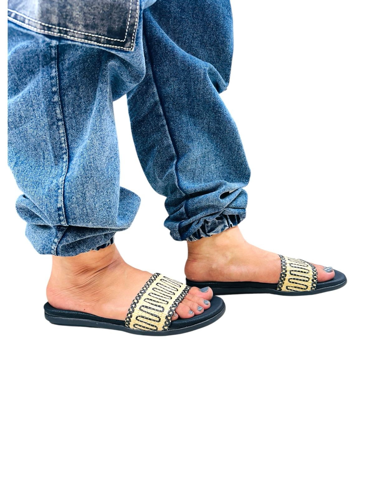 Comfy Flat walkers mat style upper(F-201)Black