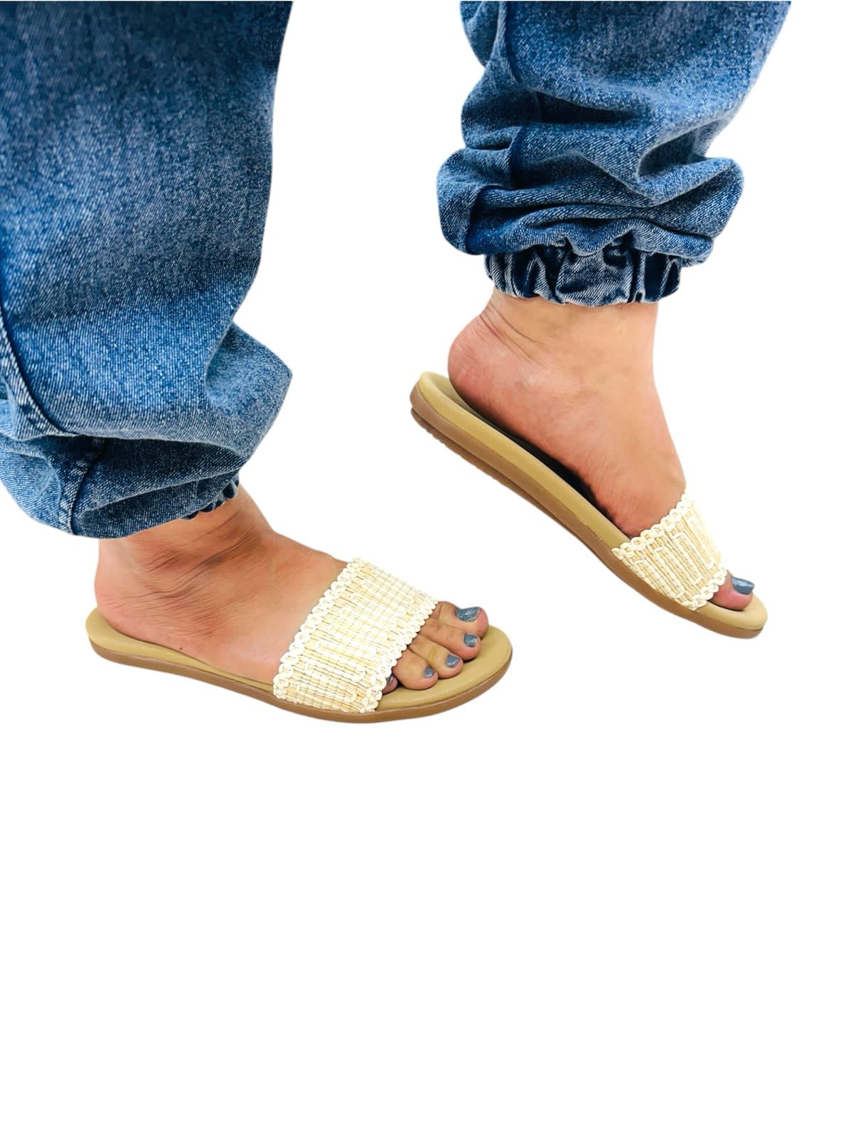 Comfy Flat walkers mat style upper(F-201)cream