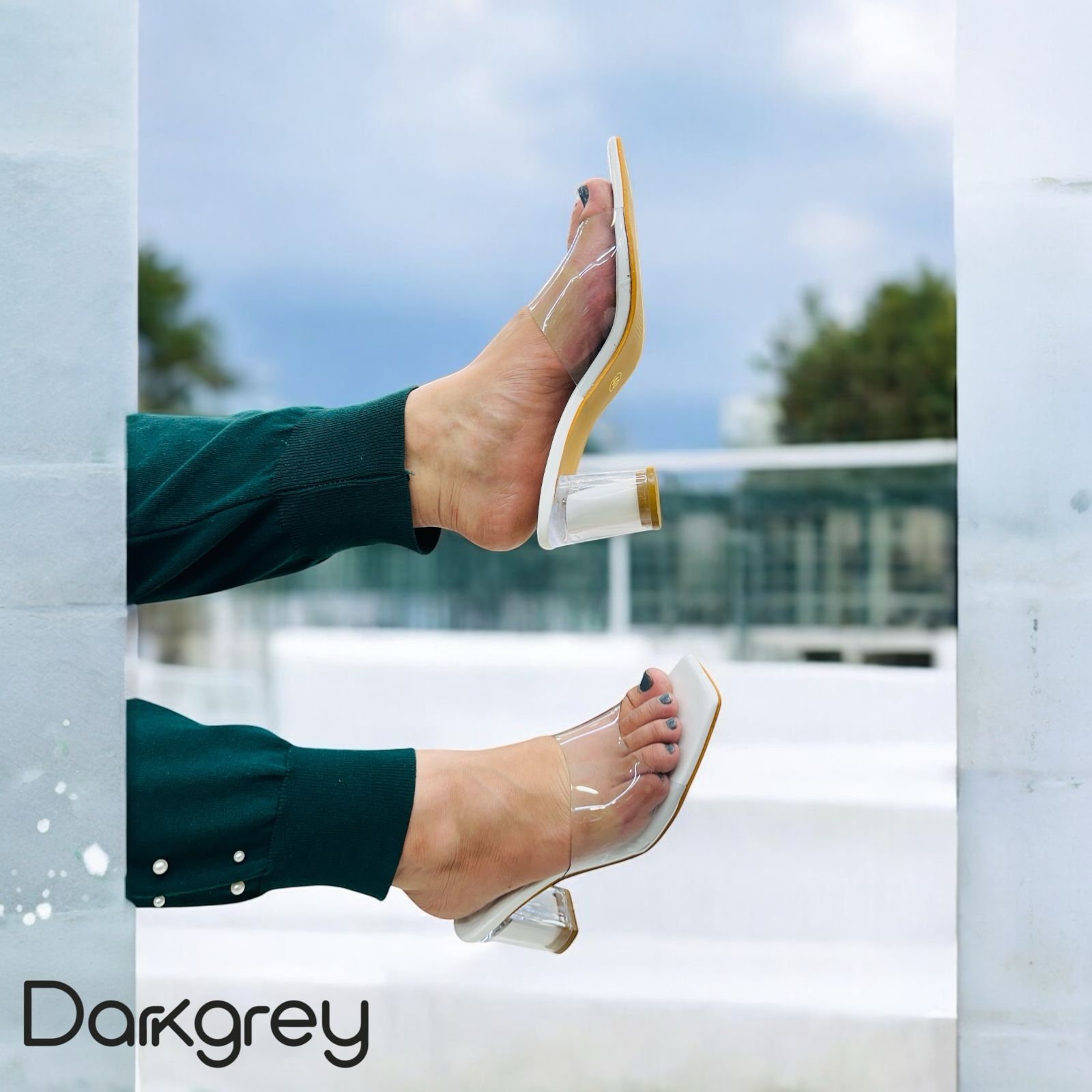 Transparent heels (527)(white)