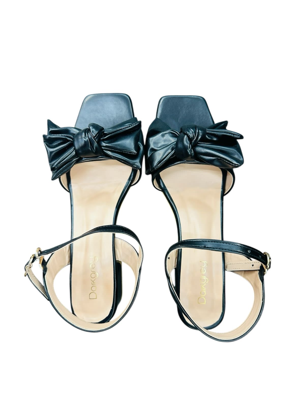 Fashionable heels with bow(527)Black